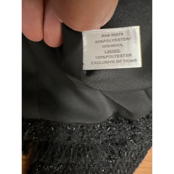 Boston Proper Chain Detail Tweed Jacket Wool Blend Coat Preppy Top - Picture 10 of 10